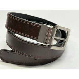 Carhartt Mens Reversible Brown/Black Oiled Leather Belt Nickel Buckle Sz 38 EUC